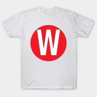 Letter W Big Red Dot Letters & Numbers T-Shirt